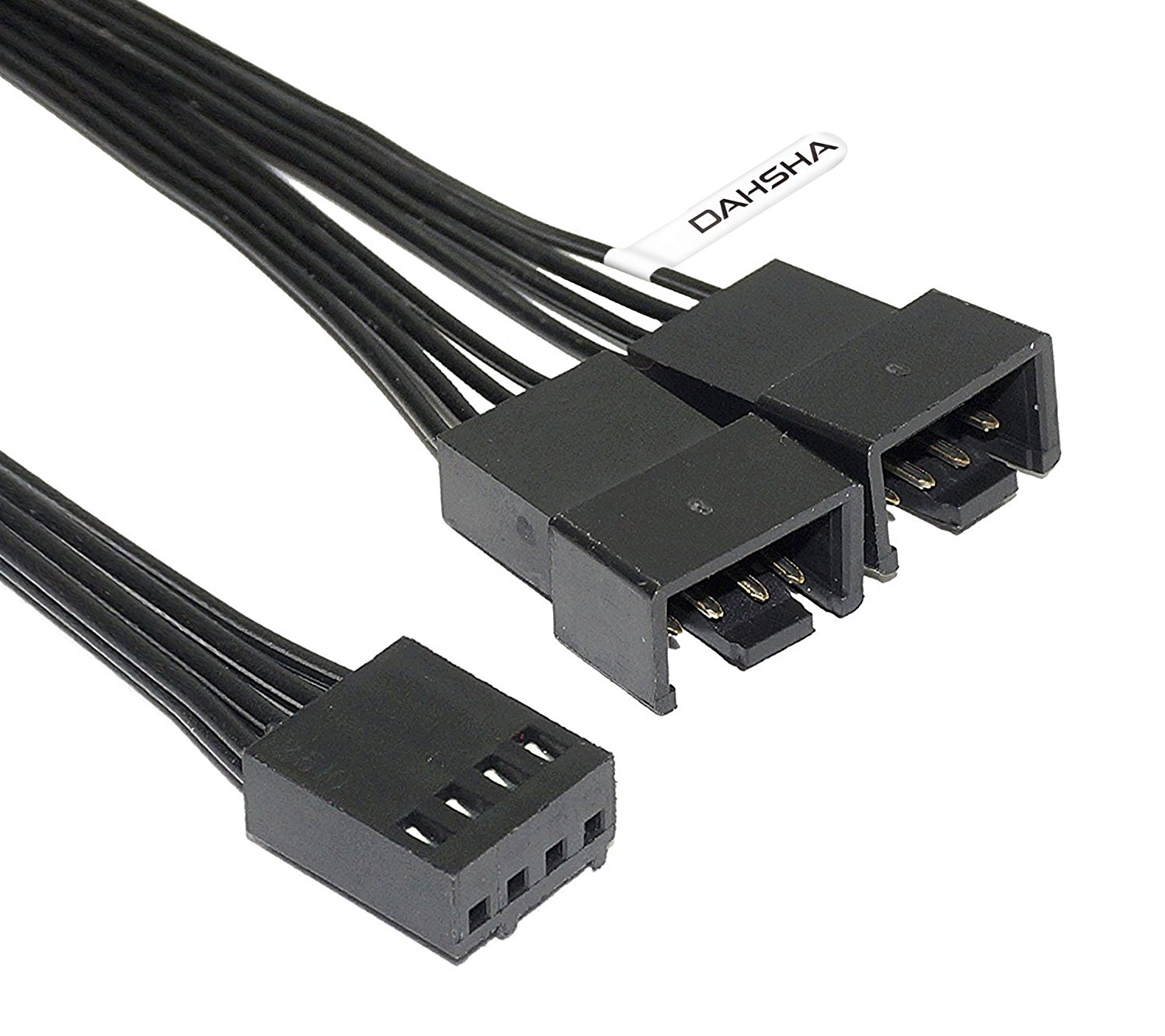 Tåre tiggeri Gå ud DAHSHA 4 Pin to 2 x 4 Pin Computer Case PWM Fan Y-Splitter Adapter Cable-  5.2 Inch – (Black) – Dahsha