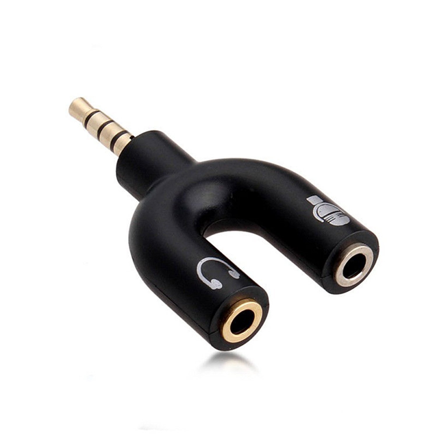 Female 3.5 mm Stereo Jack to Male 3.5 mm Mini Jack Auxiliary Cable, Black, 130 mm MUYHSFMM