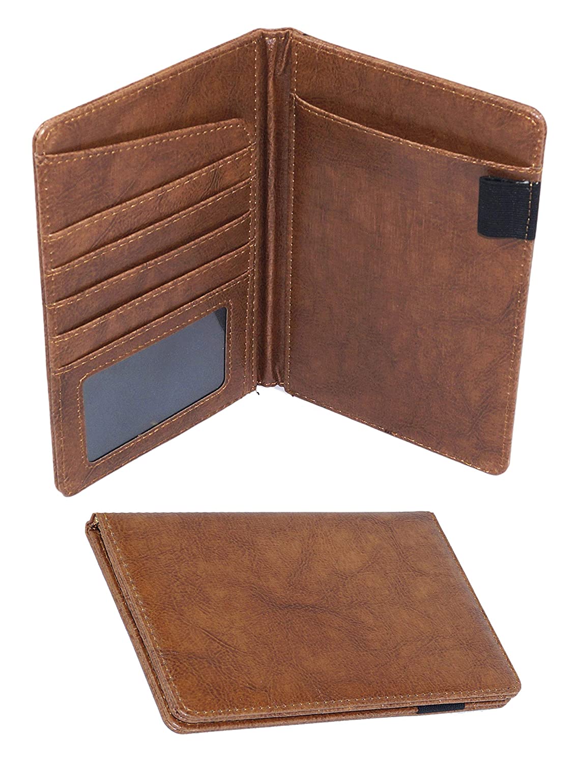 Genuine Leather USA Passport Cover & Card Holder – Black – Unisex
