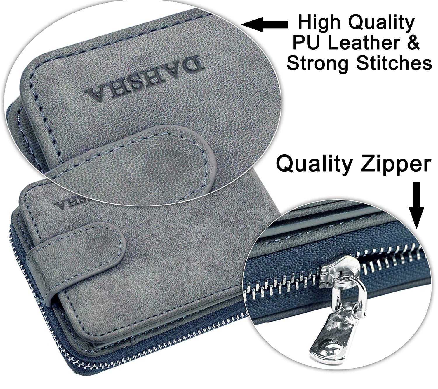 Credit/Debit Card Holder 11 Slot PU Leather Small Zipper Wallet for Men & Women,1pc