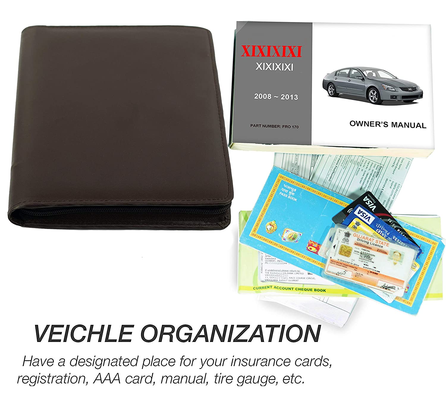Glove Box Organizers Car Registration Card and Insurance Holder ...