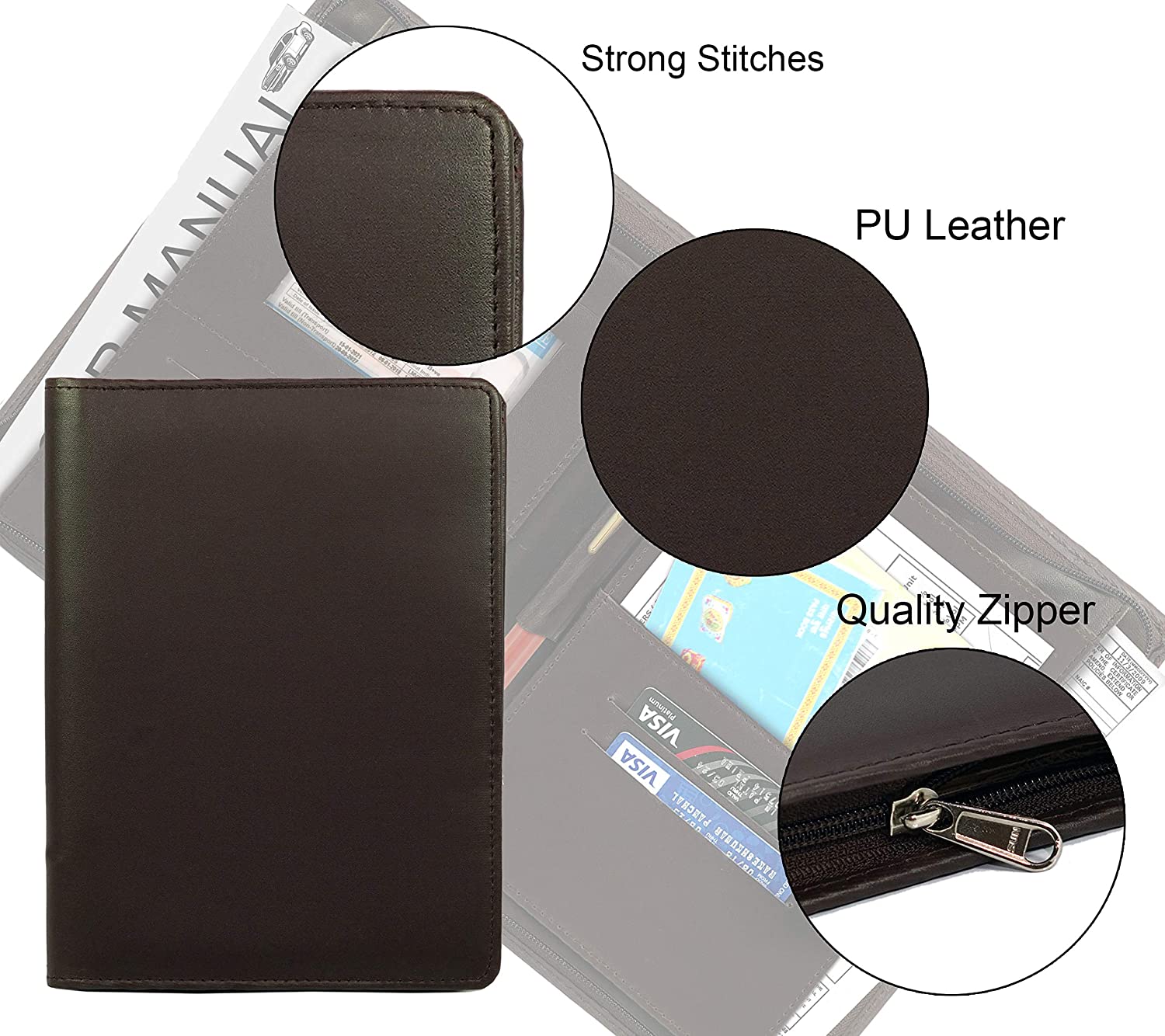 DAHSHA Car Document Holder, Owner Manual Case Pouch, Vehicle ...