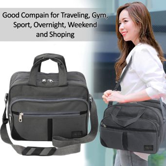 DAHSHA Nylon Sling Cross body Travel Office Business Messenger one Side Shoulder Bag for Men Women Grey 35X18x25 cm Dahsha